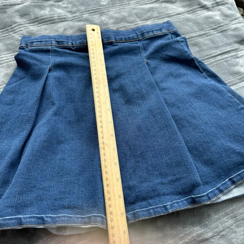 Art Class Girls Cotton Blend Denim Pleated Skirt Adjustable Waist XL 14/16 - Picture 7 of 9